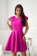 329-07 Elegancka Sukienka Z Falbanami - fuksja