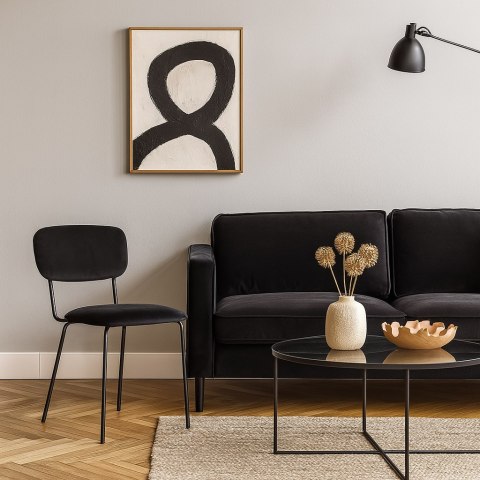 Krzesło welurowe LOUIS black czarne velvet