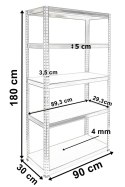 Regał magazynowy Conor 875 kg 180 x 90 x 30 cm