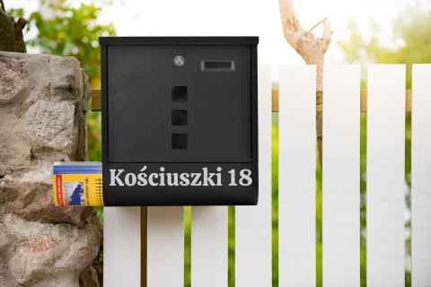 Skrzynka pocztowa na listy Hans czarny z napisami