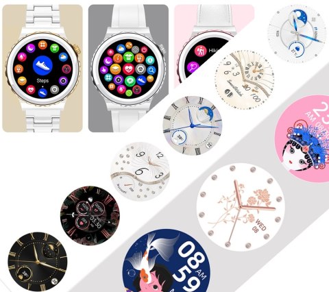 Smartwatch Damski Rubicon RNCE92 PRO White/2 x Pasek SMARUB171