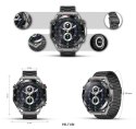 Smartwatch VELTORI VT100-1 + Czarny Pasek Silikonowy + Czarny Eko Skóra