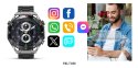 Smartwatch VELTORI VT100-1 + Czarny Pasek Silikonowy + Czarny Eko Skóra