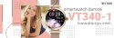Smartwatch Damski VELTORI VT340-1 Złota Bransoleta + Różowy Pasek Silikonowy