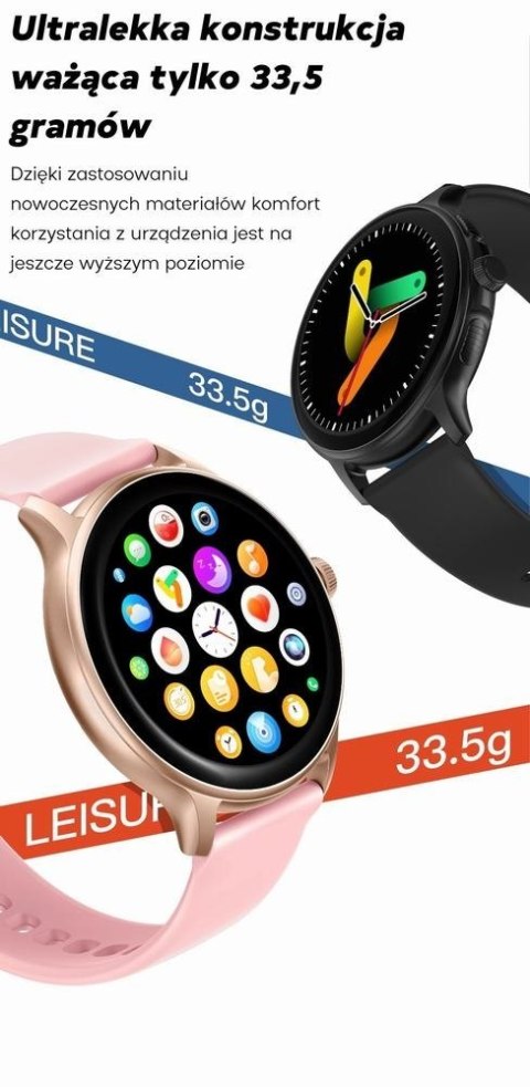 Smartwatch Damski GRAVITY GT12-6 Fioletowy Pasek Silikonowy + Srebrna Bransoleta