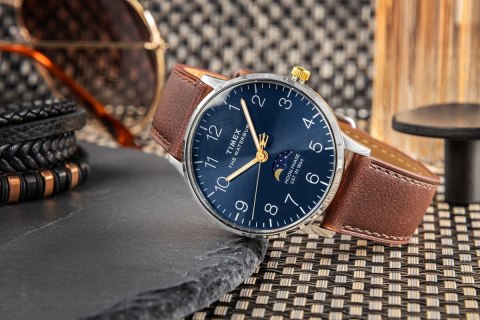 Zegarek Męski TIMEX Waterbury Classic Moon Phase TW2W75600 + BOX
