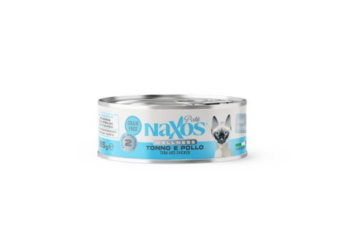 NAXOS CAT STERILIZED - tuńczyk i kurczak - puszka dla kotów sterylizowanych 85g
