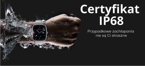 Smartwatch Damski GRAVITY GT18-5 Czarny Pasek Silikonowy + Szary Pasek