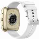 Smartwatch Damski GRAVITY GT18-8 Beżowy Pasek Silikonowy + Biały Pasek
