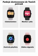 Smartwatch Męski GRAVITY GT18-6 Czarny Pasek Silikonowy + Granatowy Pasek