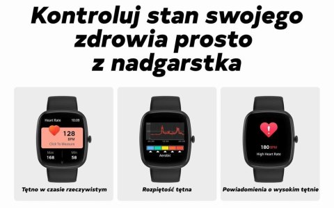 Smartwatch Męski GRAVITY GT18-6 Czarny Pasek Silikonowy + Granatowy Pasek