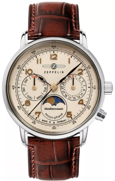 Zegarek Damski ZEPPELIN LZ121 Mediterranee Moonphase 9637-5 + BOX