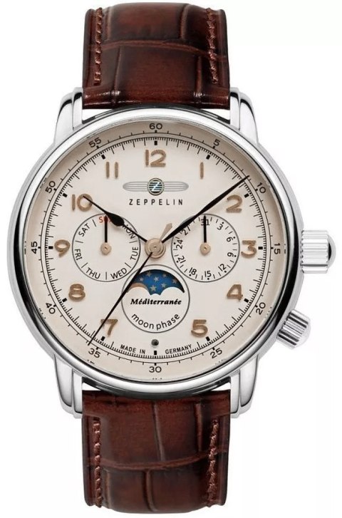 Zegarek Męski ZEPPELIN LZ121 Mediterranee Moonphase 9636-5 + BOX