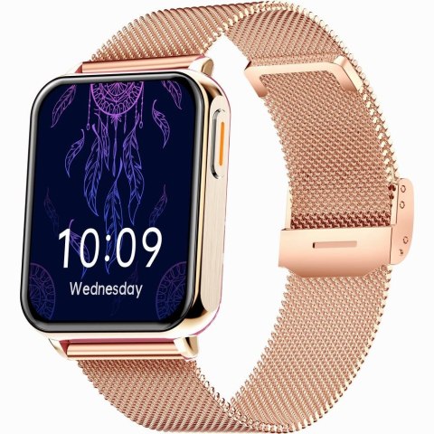 Smartwatch Gravity Różowe Złoto Różowy 2 Paski GT17-1