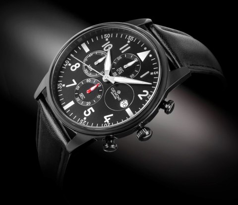 Zegarek Męski Giewont Chronograph Sapphire Czarny GW5630-A1