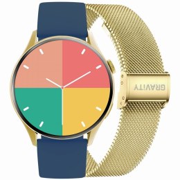 Smartwatch Gravity Złoty Pasek + Bransoleta GT11-4
