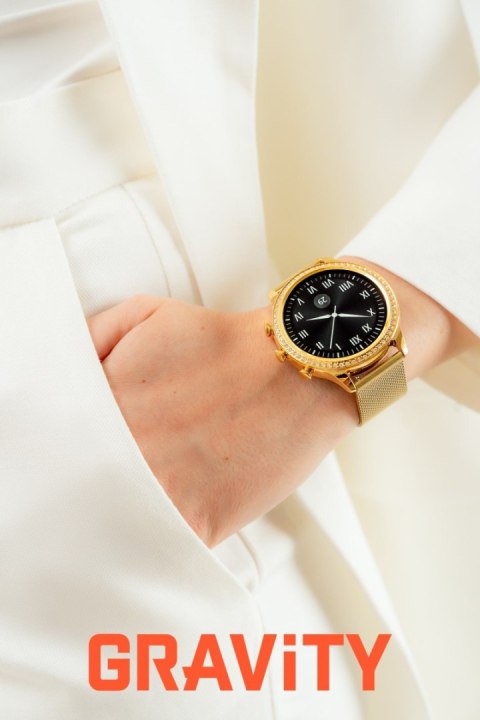 Smartwatch Gravity Złoty Pasek i Bransoleta GT5-2