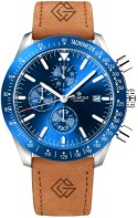 Zegarek Męski Giewont Chronograph Sapphire Brązowo Niebieski GW8720-A2