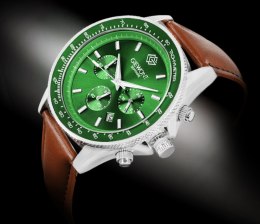 Zegarek Męski Giewont Chronograph Sapphire Brązowo Zielony GW3520-A6
