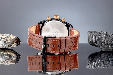 Zegarek Męski Giewont Chronograph Sapphire Czarno Brązowy GW8810-A3