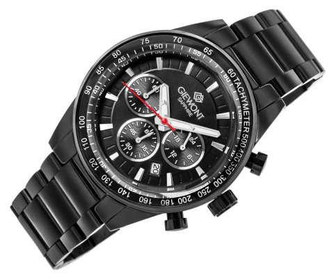 Zegarek Męski Giewont Chronograph Sapphire Czarny GW9140-B2