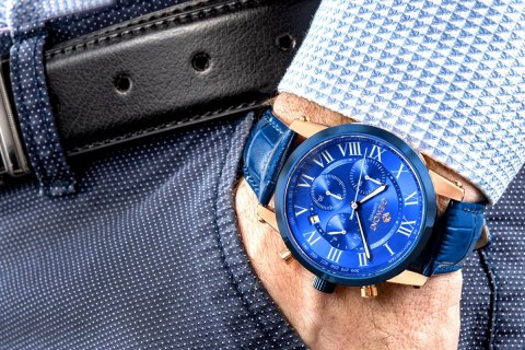 Zegarek Męski Giewont Chronograph Sapphire Miedziano Niebieski GW6260-A5