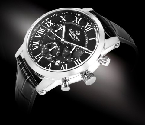 Zegarek Męski Giewont Chronograph Sapphire Srebrno Czarny GW6260-A2
