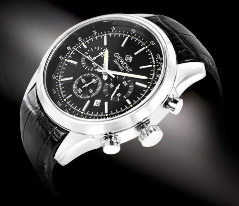 Zegarek Męski Giewont Chronograph Sapphire Srebrno Czarny GW7650-A2