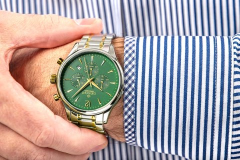 Zegarek Męski Giewont Chronograph Sapphire Zielony GW6310-B6