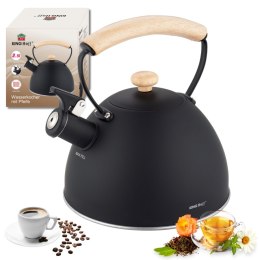 CZAJNIK 2,5L Z GWIZDKIEM KINGHOFF KH-1999 CZARNY MAT