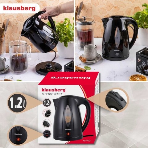 CZAJNIK ELEKTRYCZNY 1,2L KLAUSBERG KB-9001 CZARNY