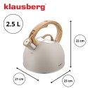 CZAJNIK STALOWY Z GWIZDKIEM 2,5L KLAUSBERG KB-7913