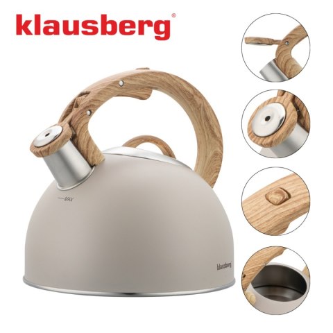 CZAJNIK STALOWY Z GWIZDKIEM 2,5L KLAUSBERG KB-7913